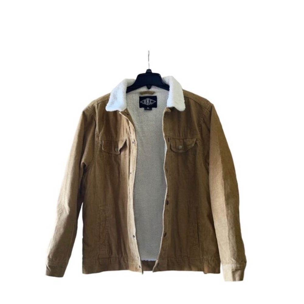 Brooklyn Cloth BKC Men's L Sherpa Lined Corduroy Jacket beige Color